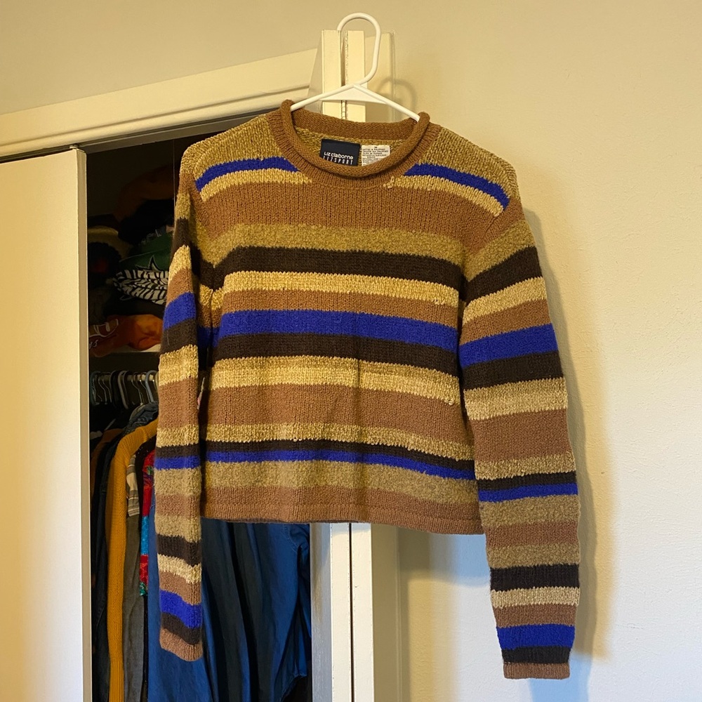 Knitted stripped fall sweater
